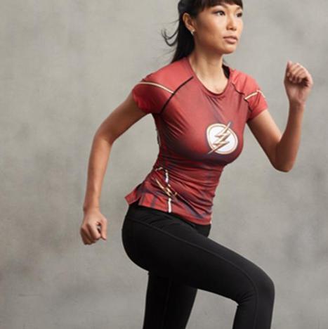 The Flash Womens Short Sleeve Compression Rashguard
