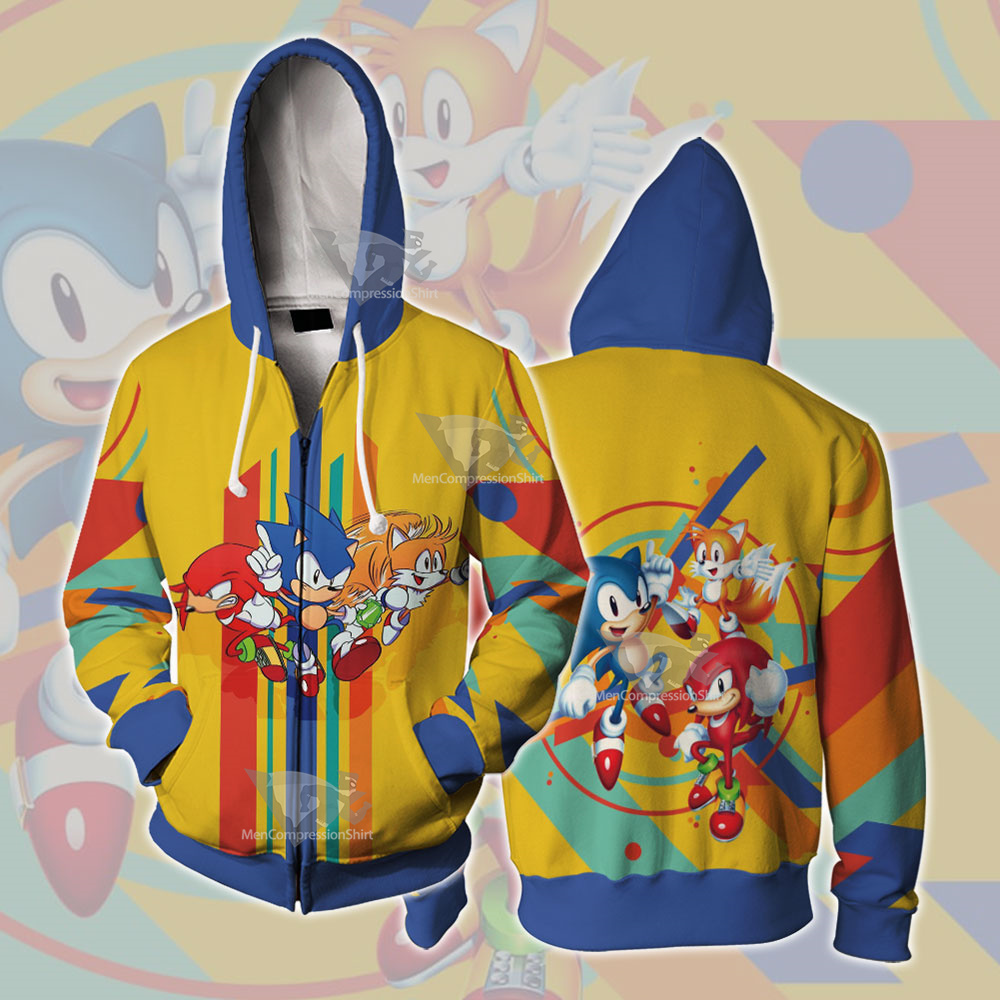 The Hedgehog Yellow Zip Up Hoodie