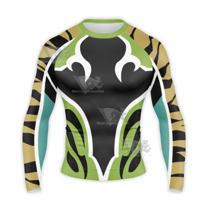 The King Of Fighters Ramon Leopard Print Long Sleeve Compression Shirt