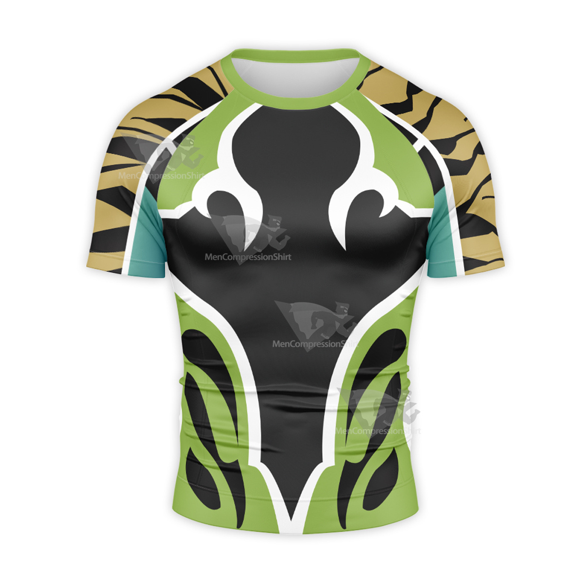 The King Of Fighters Ramon Leopard Print Short Sleeve Compression Shirt