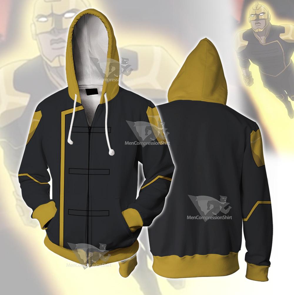 Dc The Ray Grey Cosplay Zip Up Hoodie