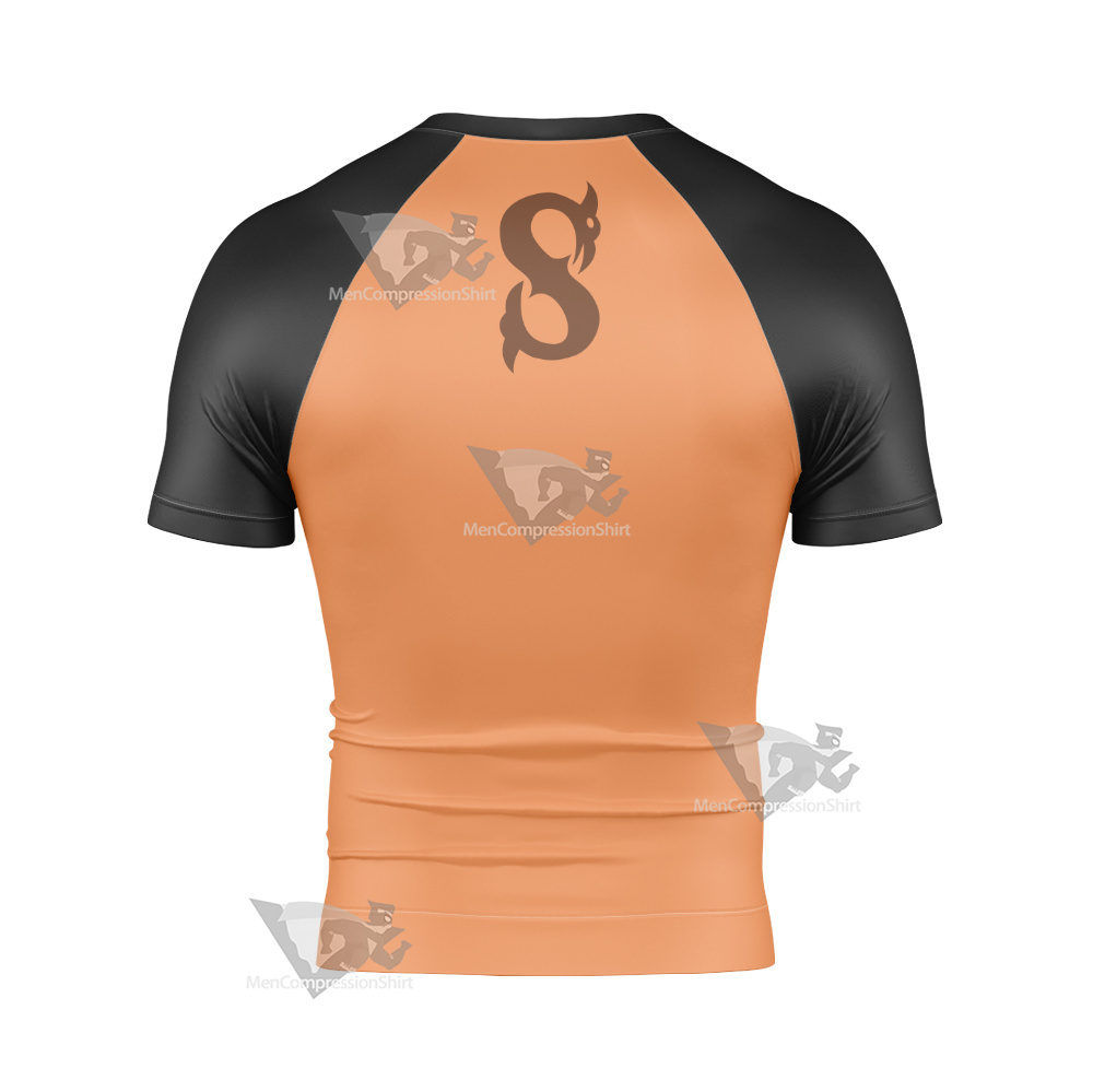 The Secret Saturdays Zak Yellow Csplay Short Sleeve Compression Shirt