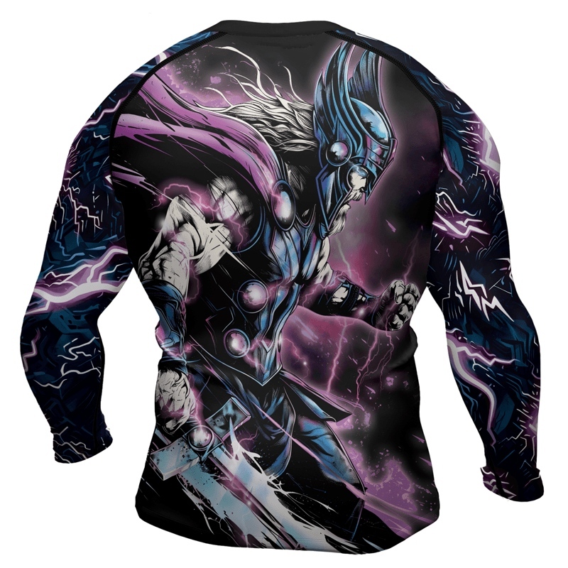 Thor And Mjolnir Mens Long Sleeve Compression Shirt