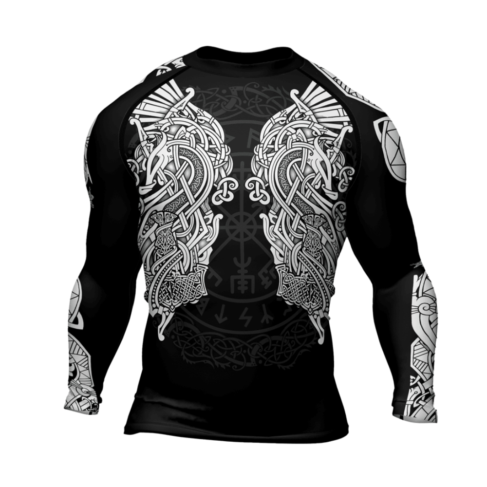 Thors Mighty Hammer Mens Long Sleeve Compression Shirt