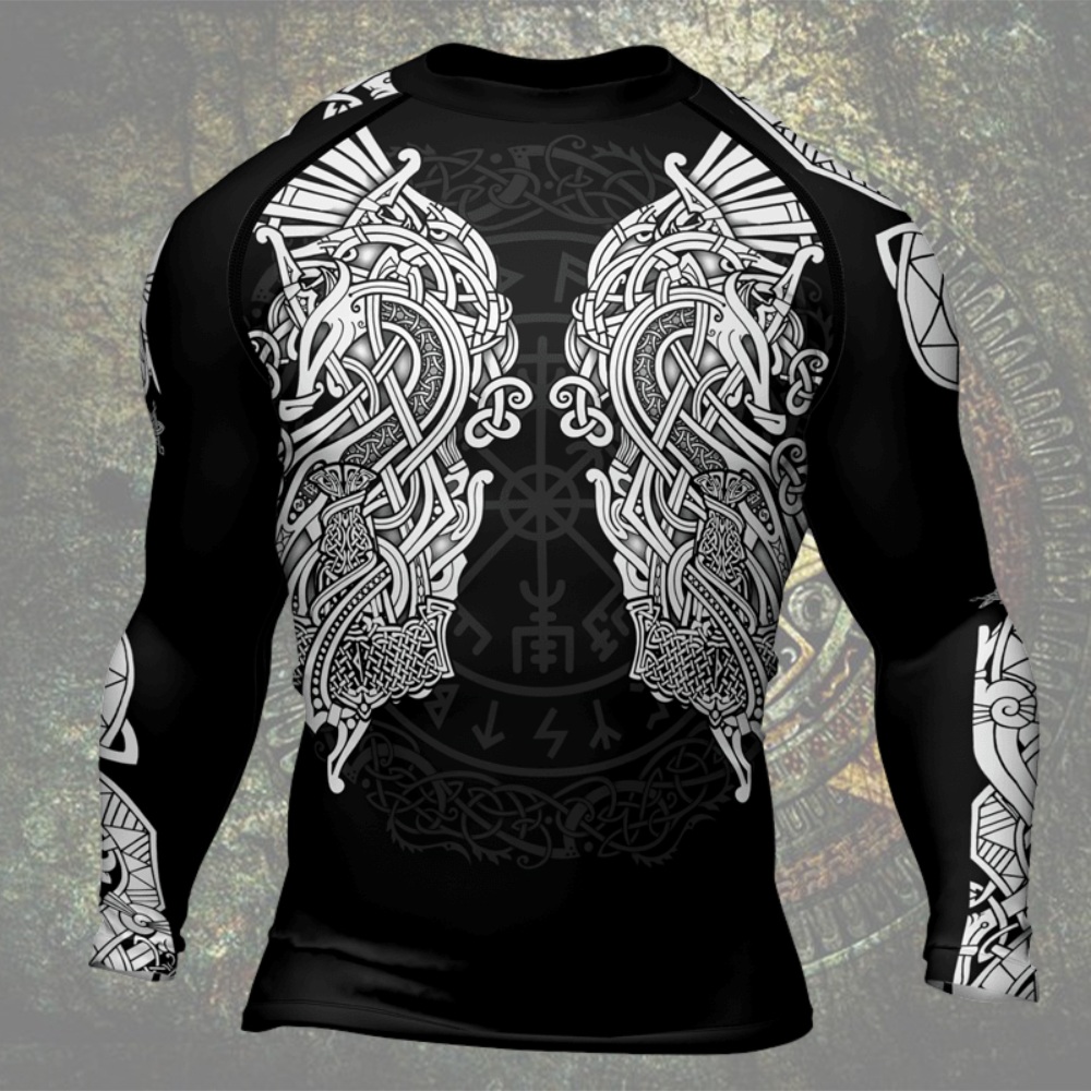 Thors Mighty Hammer Mens Long Sleeve Compression Shirt