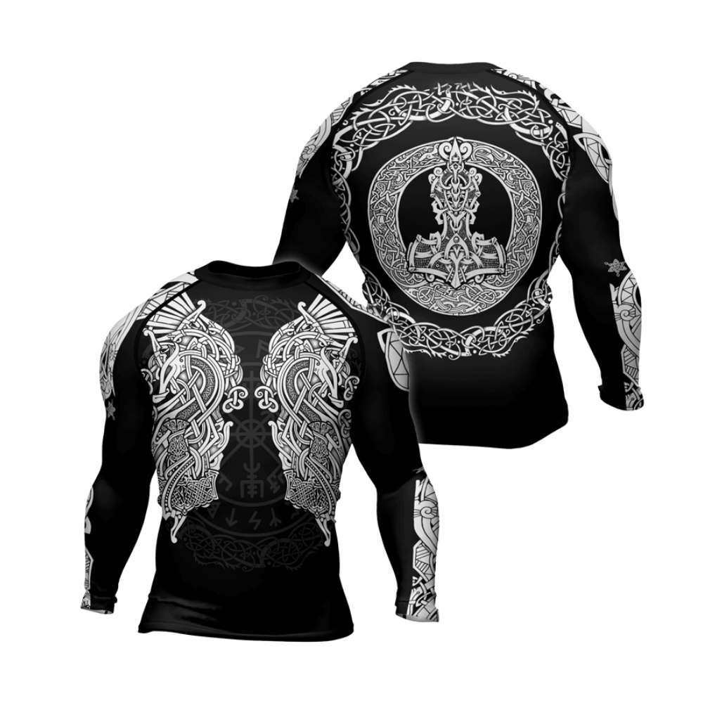 Thors Mighty Hammer Mens Long Sleeve Compression Shirt