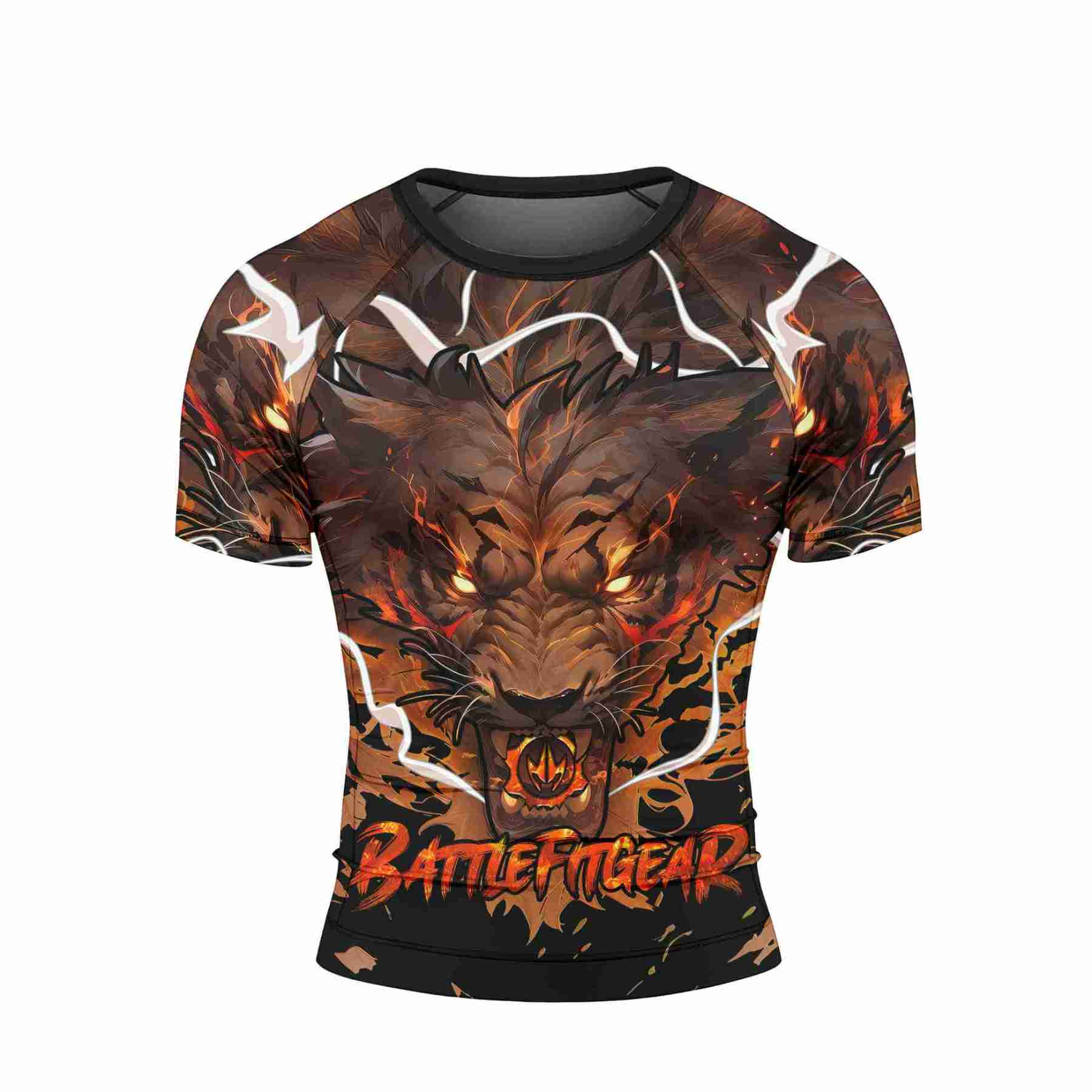 Thunder Lion Short Sleeve Rash Guard