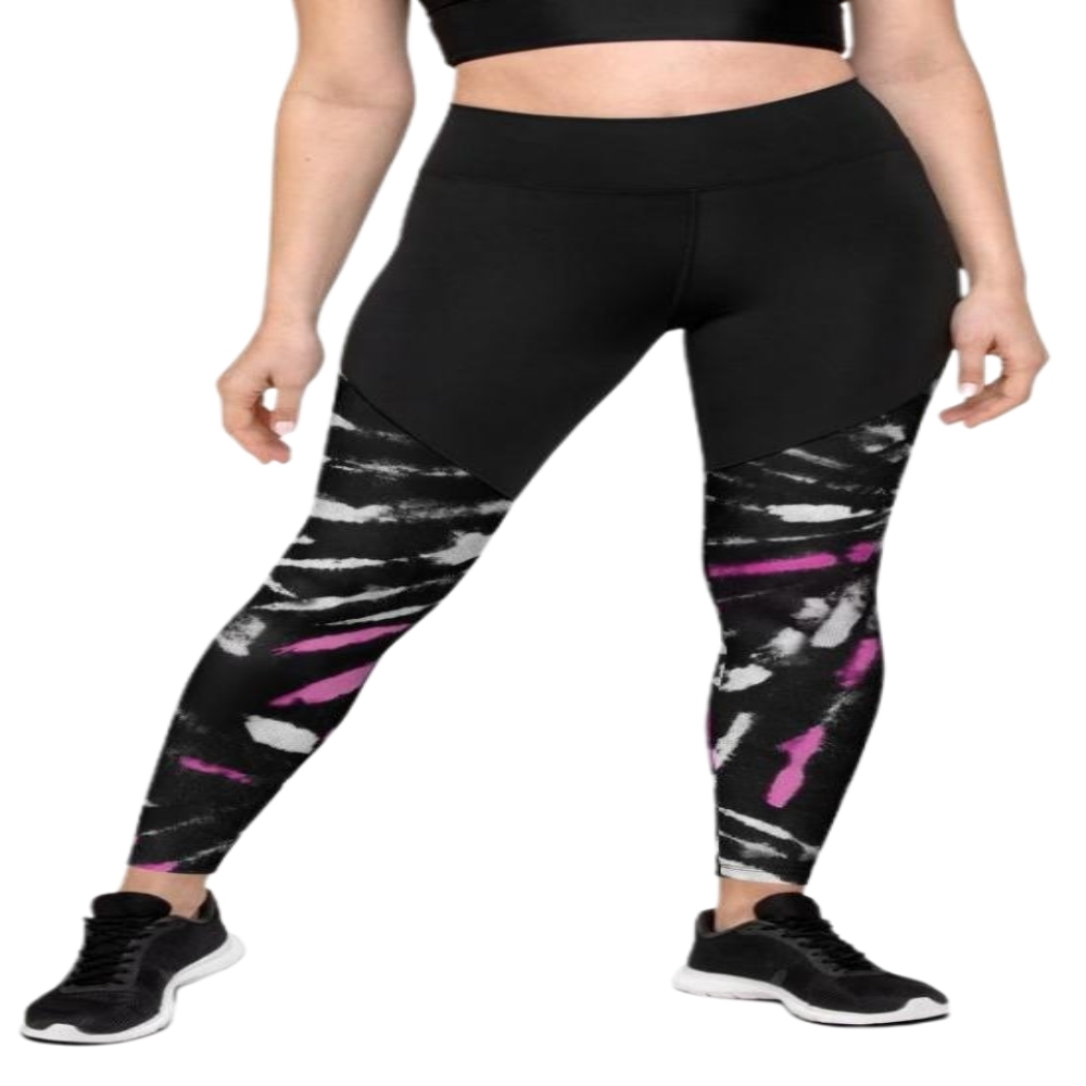 Tie Dye Black Women Compression Legging