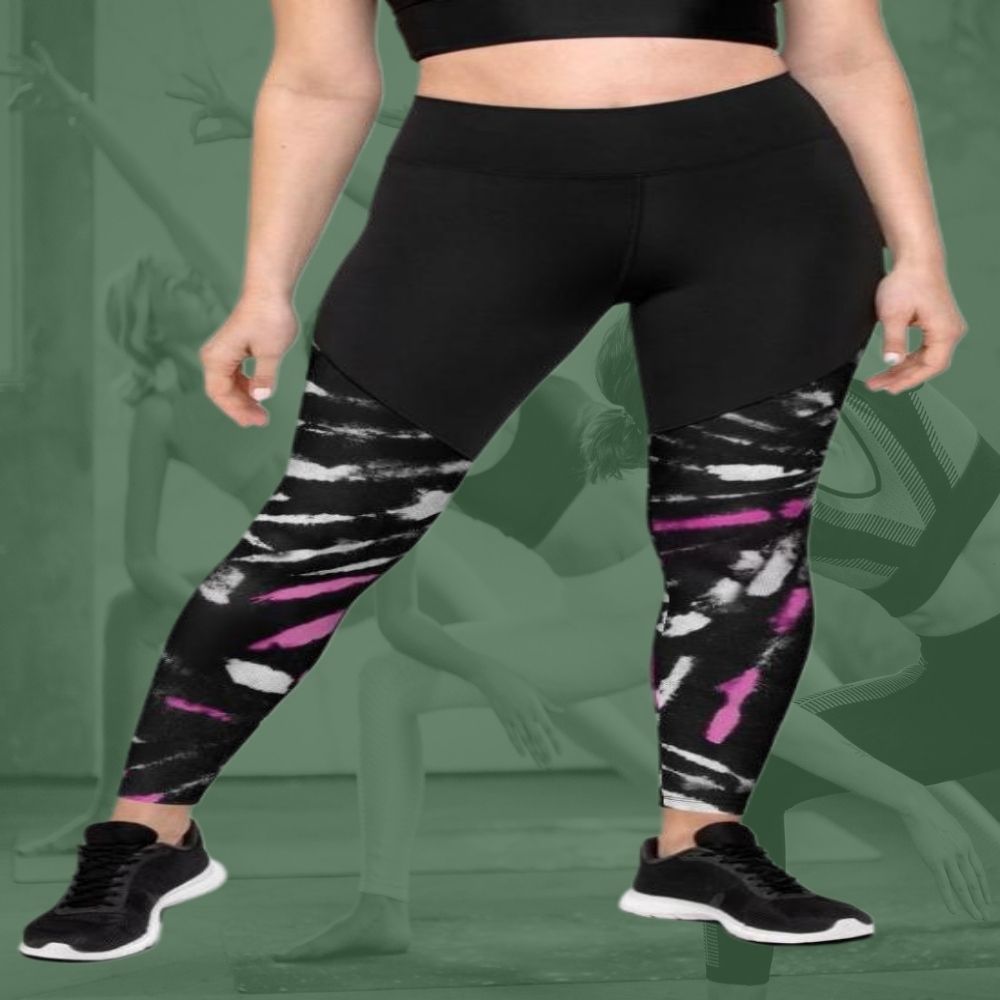 Tie Dye Black Women Compression Legging
