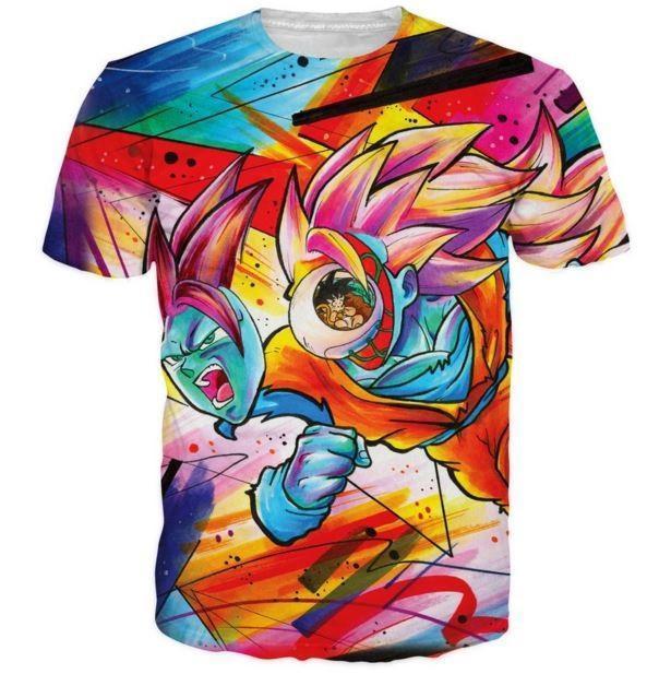 Tie Dye Graffiti Dragon Ball Goku 3d Anime T-Shirt