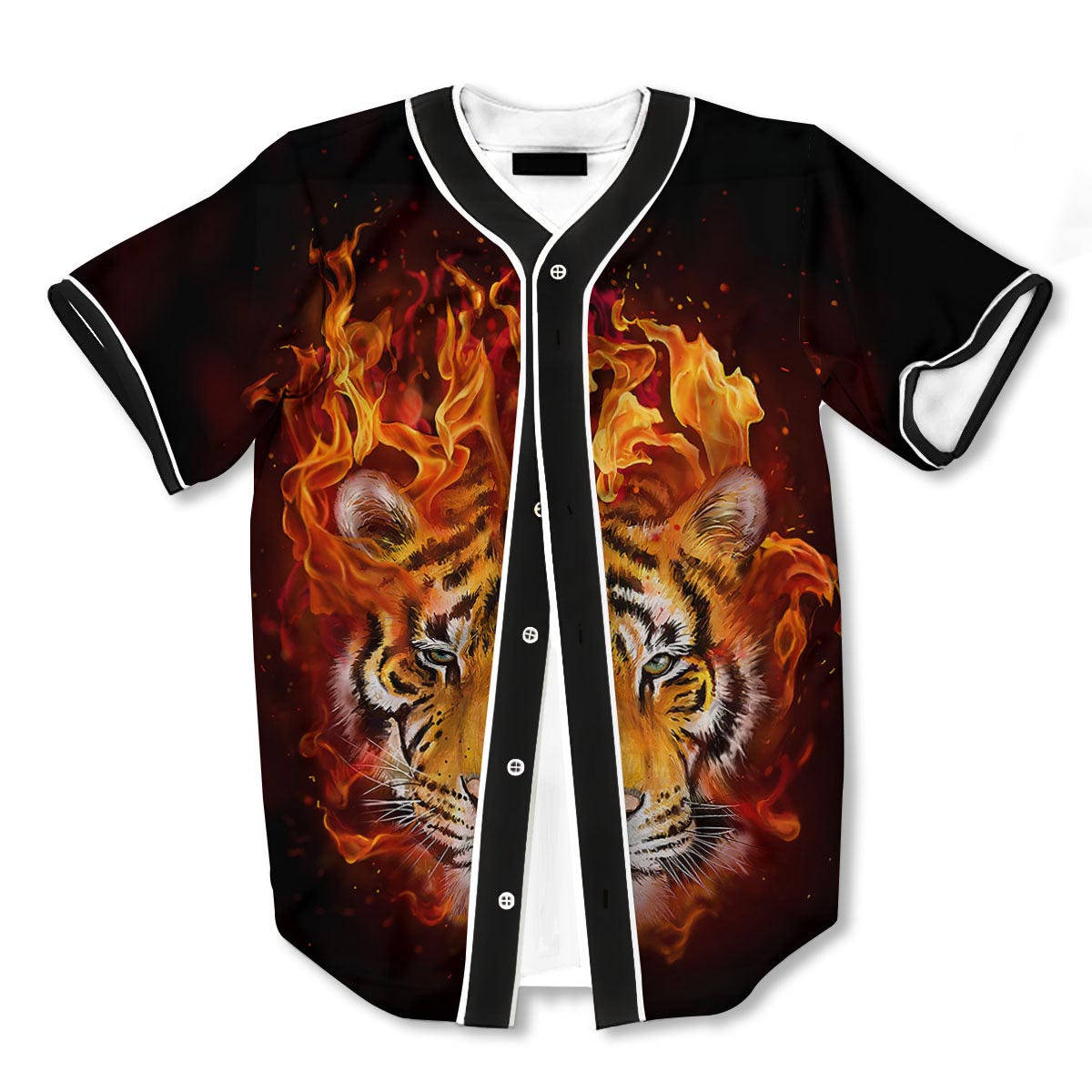 Tiger Flame 3d Print Full Size Baseball Jerseys