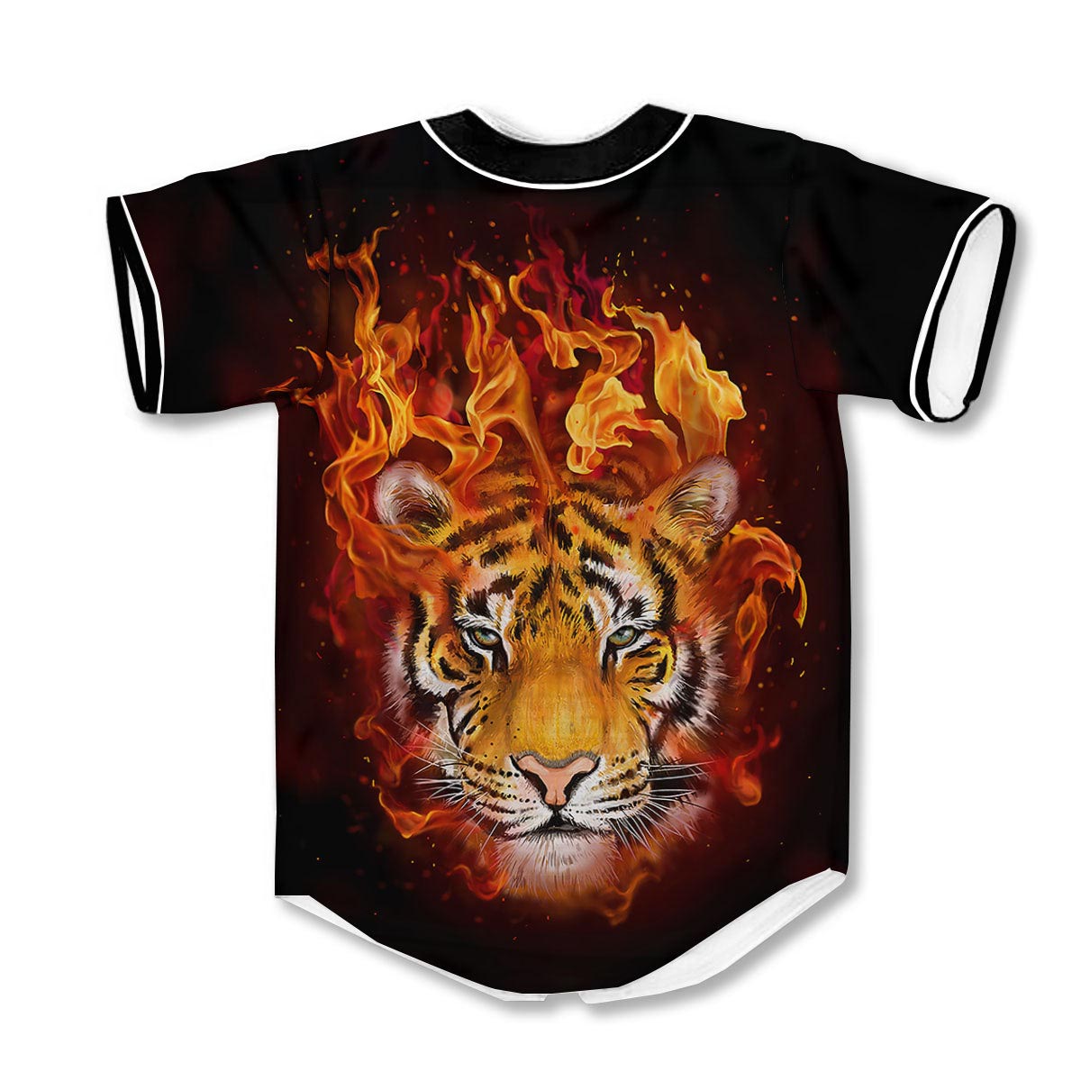 Tiger Flame 3d Print Full Size Baseball Jerseys