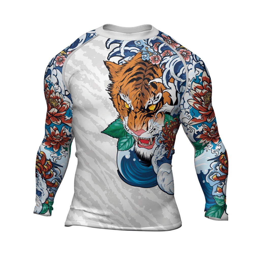 Tiger King Mens Long Sleeve Compression Shirt