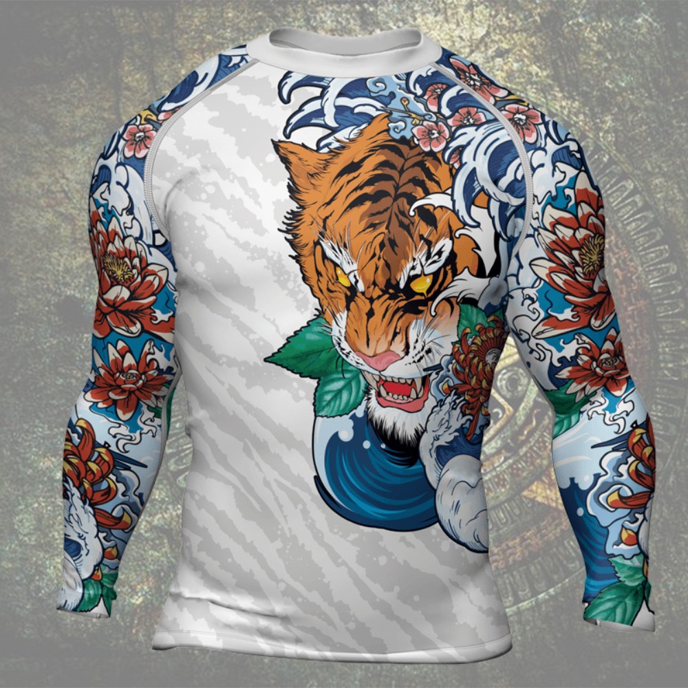 Tiger King Mens Long Sleeve Compression Shirt