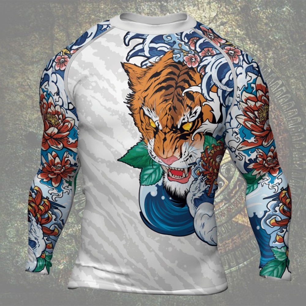 Tiger King Mens Long Sleeve Compression Shirt