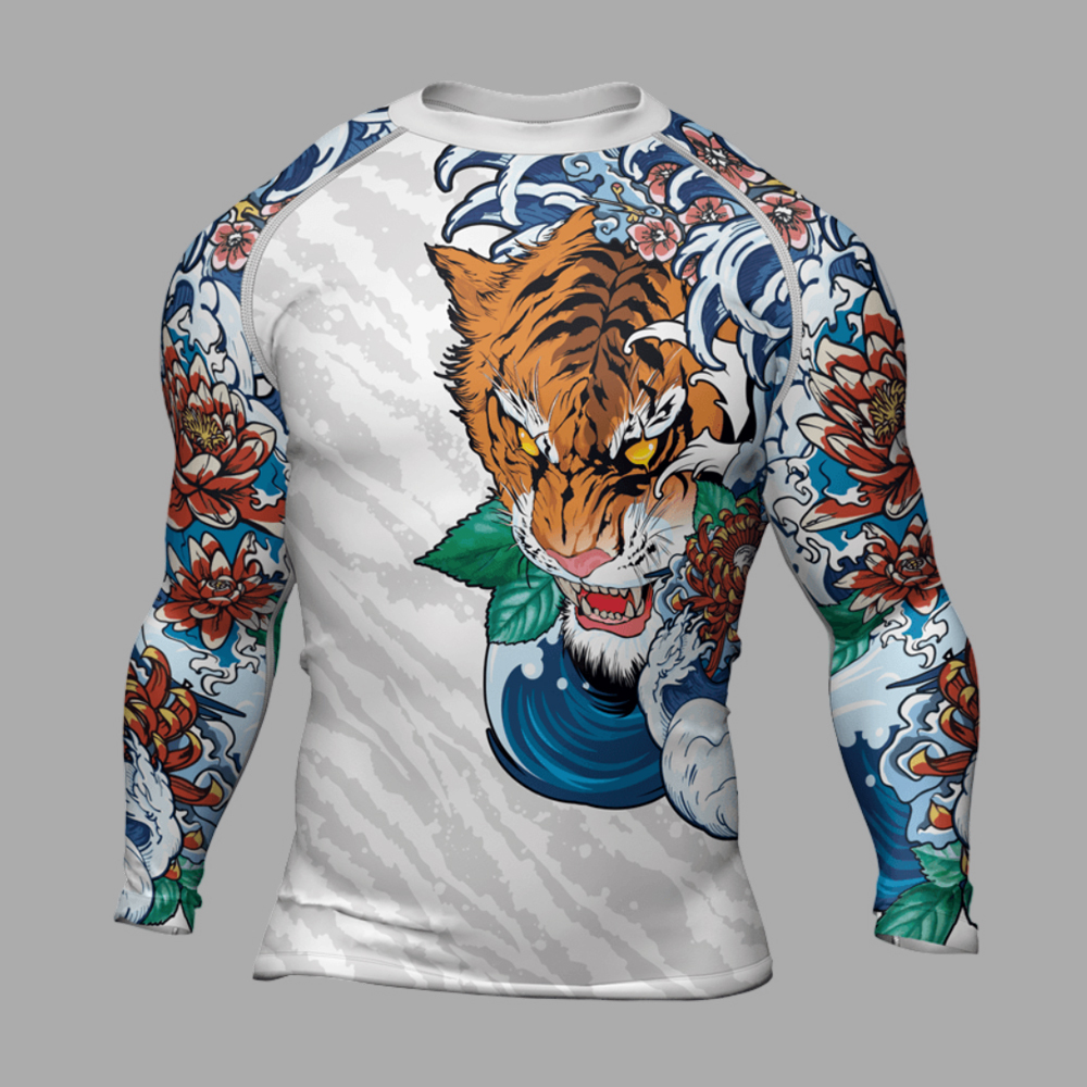 Tiger King Mens Long Sleeve Compression Shirt