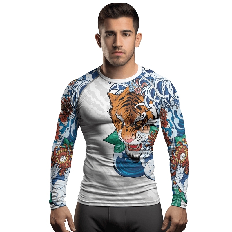 Tiger King Mens Long Sleeve Compression Shirt