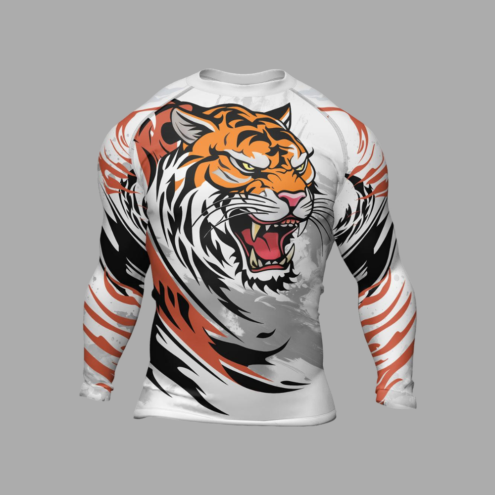 Tigers Power Mens Long Sleeve Compression Shir