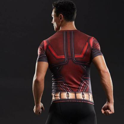 Todd Short Sleeve Red Compression Shirt For Men