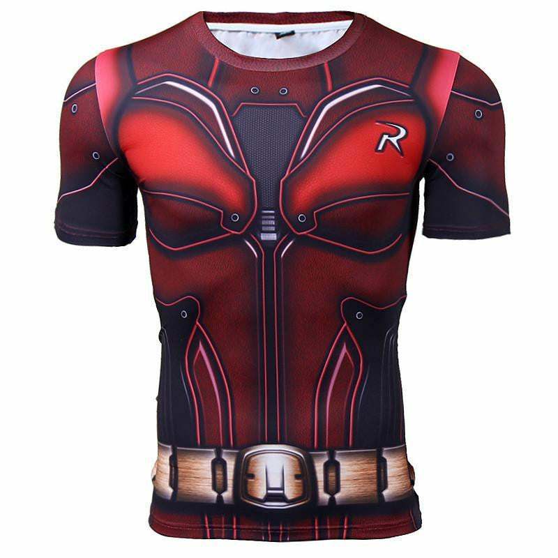 Todd Short Sleeve Red Compression Shirt For Men
