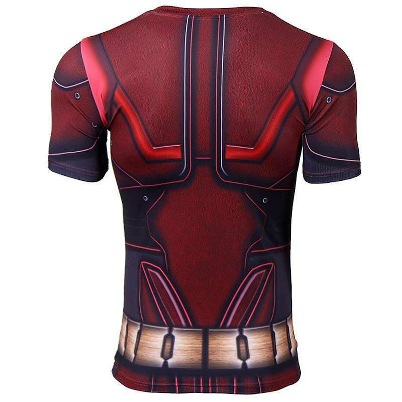 Todd Short Sleeve Red Compression Shirt For Men