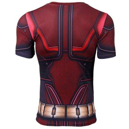 Todd Short Sleeve Red Compression Shirt For Men