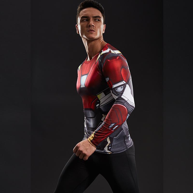 Tony Stark Man Long Sleeve Compression Shirt For Men