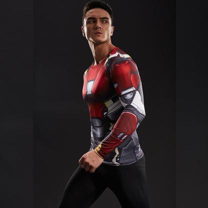 Tony Stark Man Long Sleeve Compression Shirt For Men