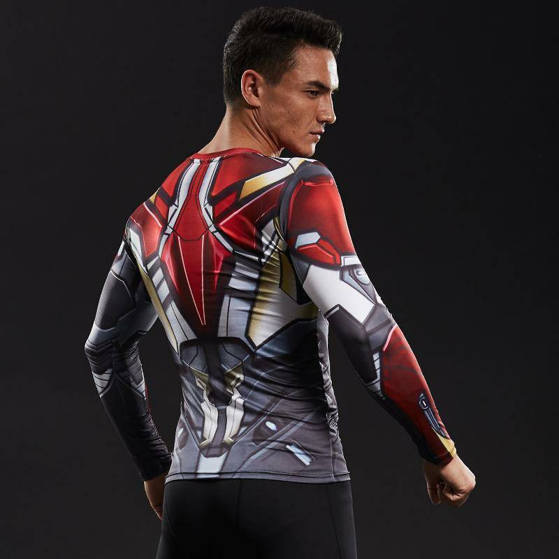 Tony Stark Man Long Sleeve Compression Shirt For Men