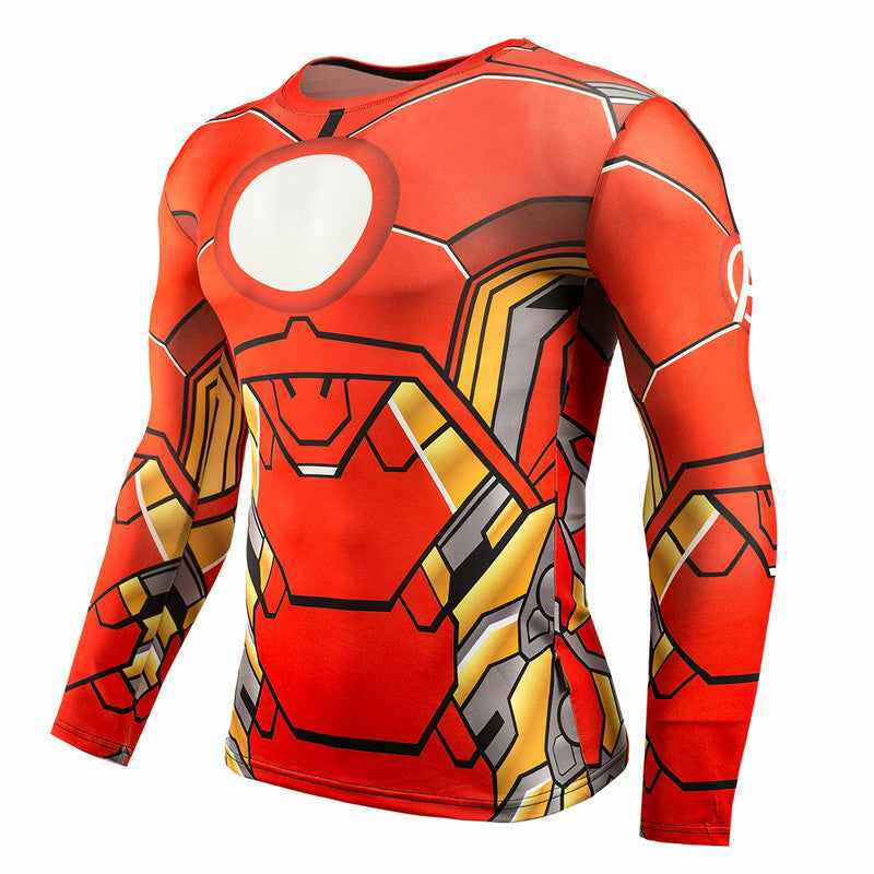 Tony Stark Red Compression Shirts For Men