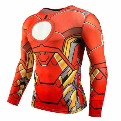 Tony Stark Red Compression Shirts For Men