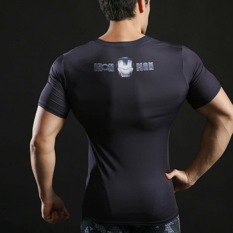 Tony Stark Short Sleeve Man Compression Shirt