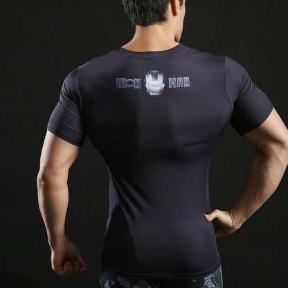 Tony Stark Short Sleeve Man Compression Shirt