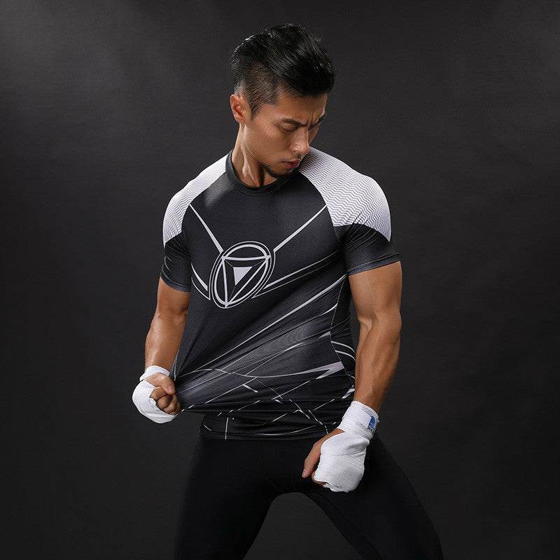 Tony Stark Sports Compression Shirts For Men