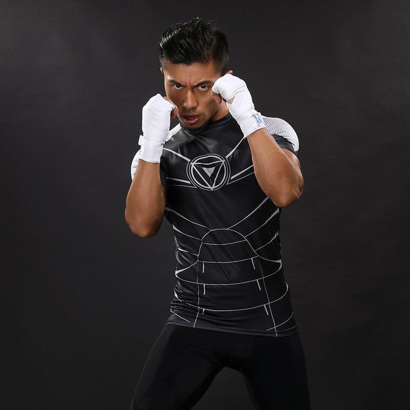 Tony Stark Sports Compression Shirts For Men