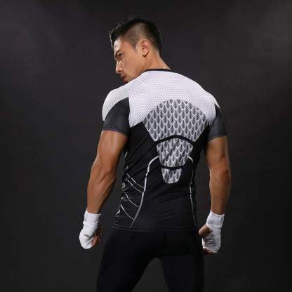 Tony Stark Sports Compression Shirts For Men