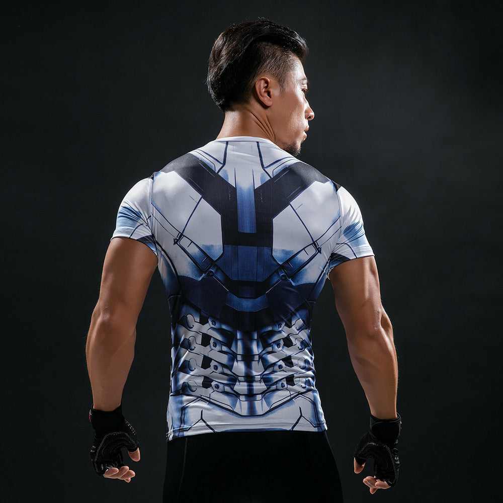 Tony Stark Sports White Compression Shirt For Men
