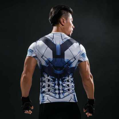 Tony Stark Sports White Compression Shirt For Men