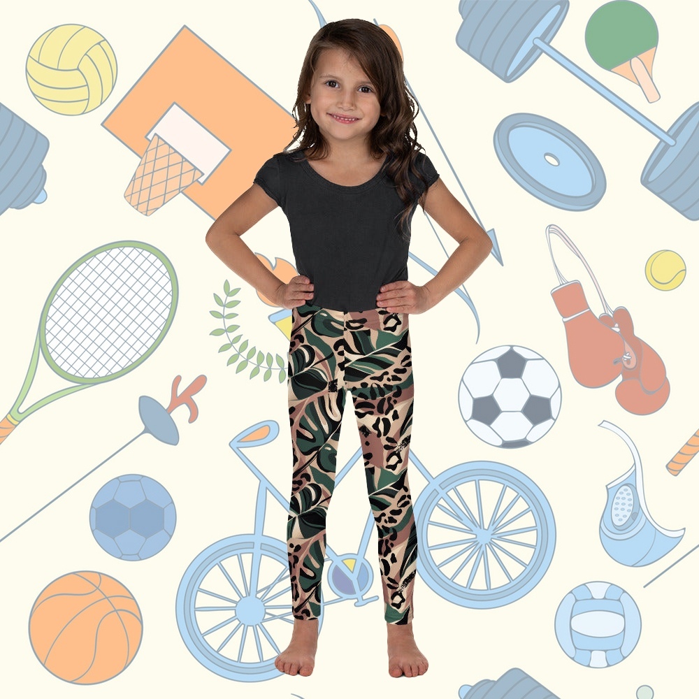 Tropical Leopard Kids Compression Legging