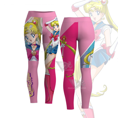 Tsukino Usagi Sailor Moon Pink Women Leggings-MensCompressionShirt