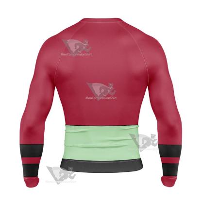Dc Ultra Boy Red Cosplay Long Sleeve Compression Shirt