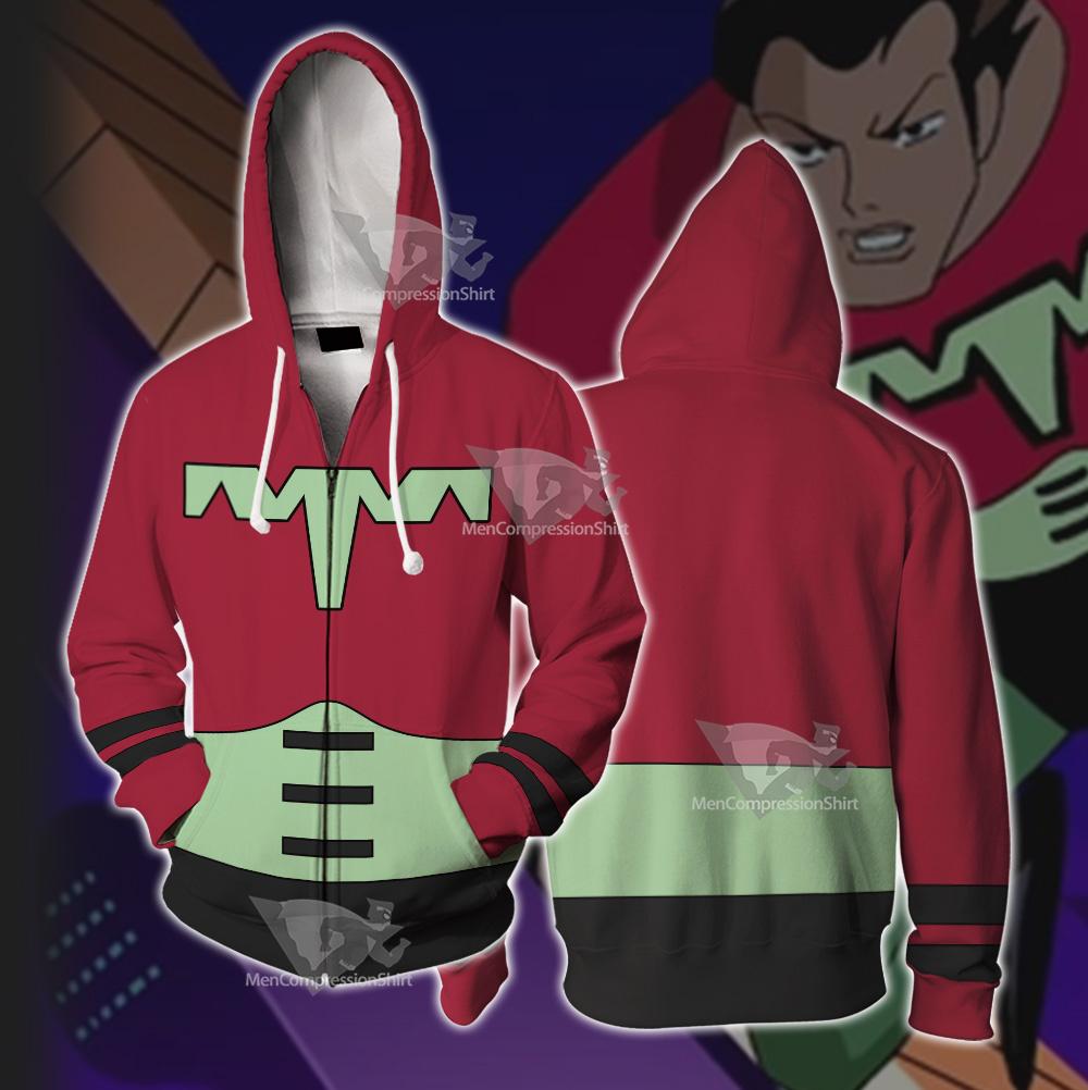 Dc Ultra Boy Red Cosplay Zip Up Hoodie