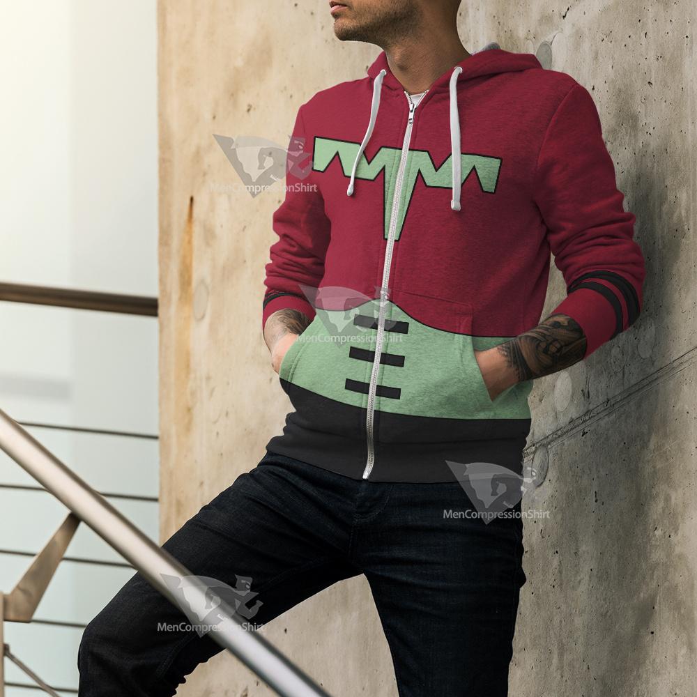 Dc Ultra Boy Red Cosplay Zip Up Hoodie