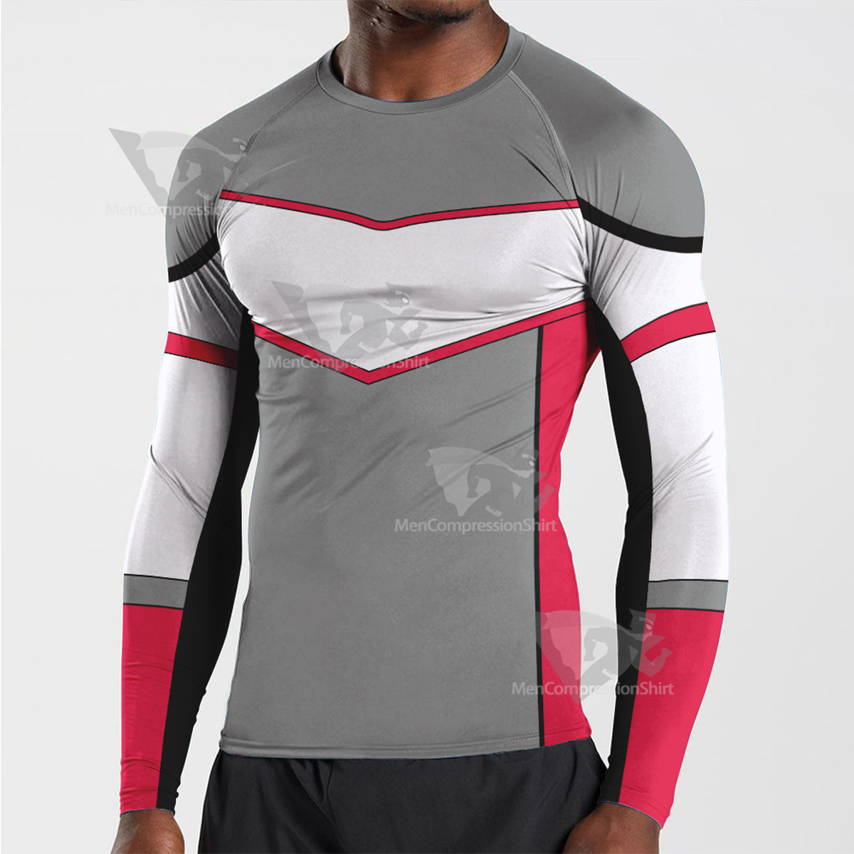 Ultraman Dyna Guts Grey Customizable Long Sleeve Compression Shirt