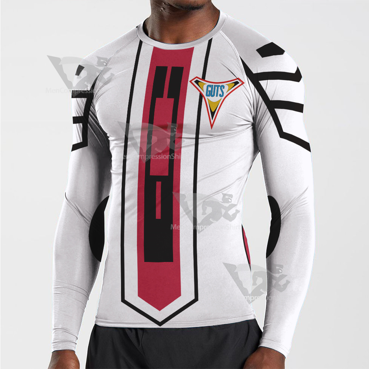 Ultraman Tiga Guts White Long Sleeve Compression Shirt