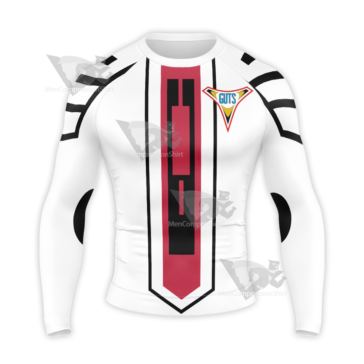 Ultraman Tiga Guts White Long Sleeve Compression Shirt