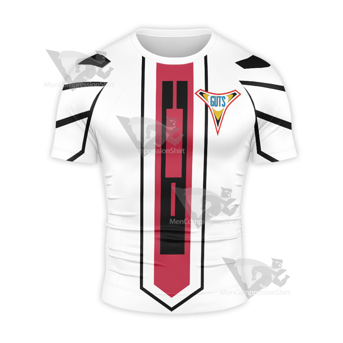 Ultraman Tiga Guts White Uniform Short Sleeve Compression Shirt