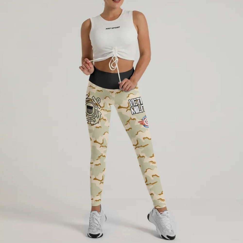 Usa Coast Guard Veteran Women Compression Legging