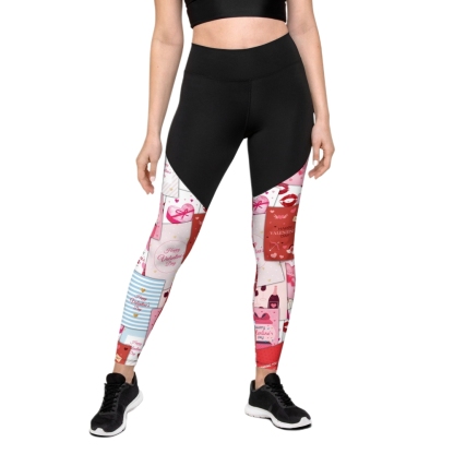 Valentines Day Cards Women Compression Legging