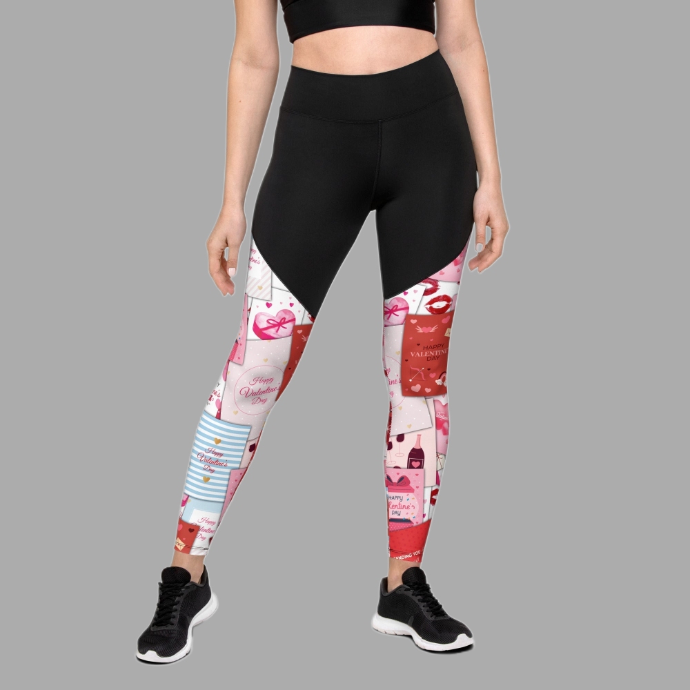 Valentines Day Cards Women Compression Legging